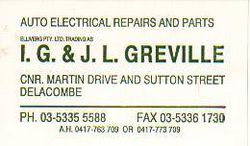 I.G & J.L Greville Auto Electrical Service